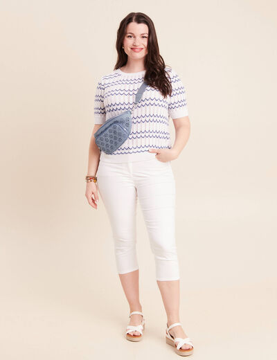 Pantacourt magique Le L&eacute;ger coupe droite blanc femme