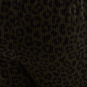 Pantalon large velours vert foncé femme