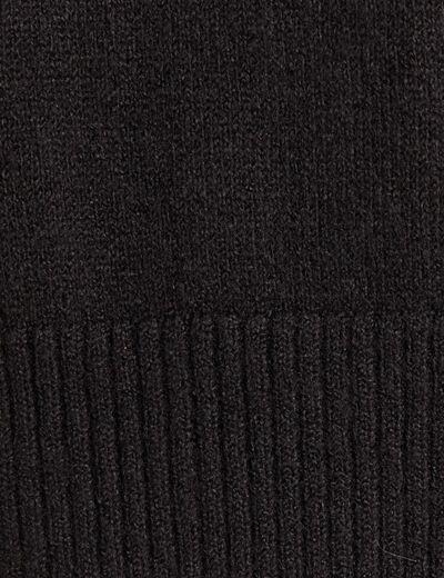Plastron tricoté col boutonné noir femme