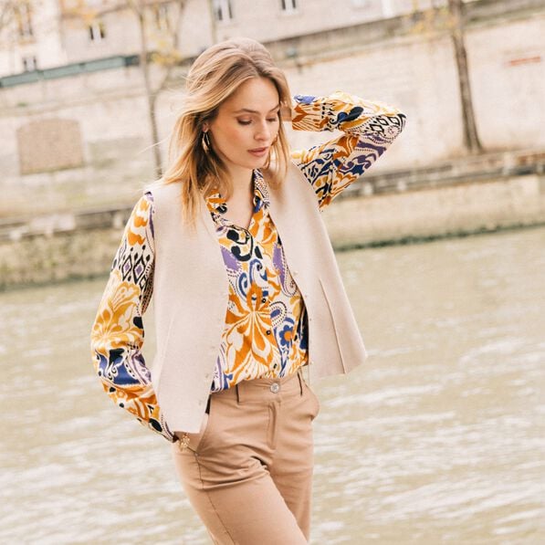gilet sans manches couleur or femme Gilet sans manches couleur or femme