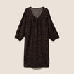 Robe courte &eacute;vas&eacute;e col v manches 3/4 marron femme