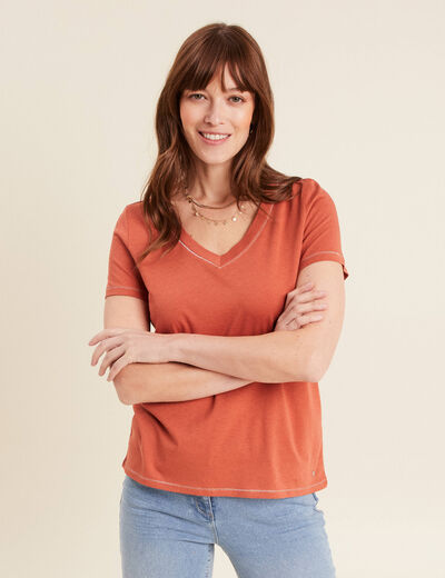 T-shirt manches courtes vieux rose femme