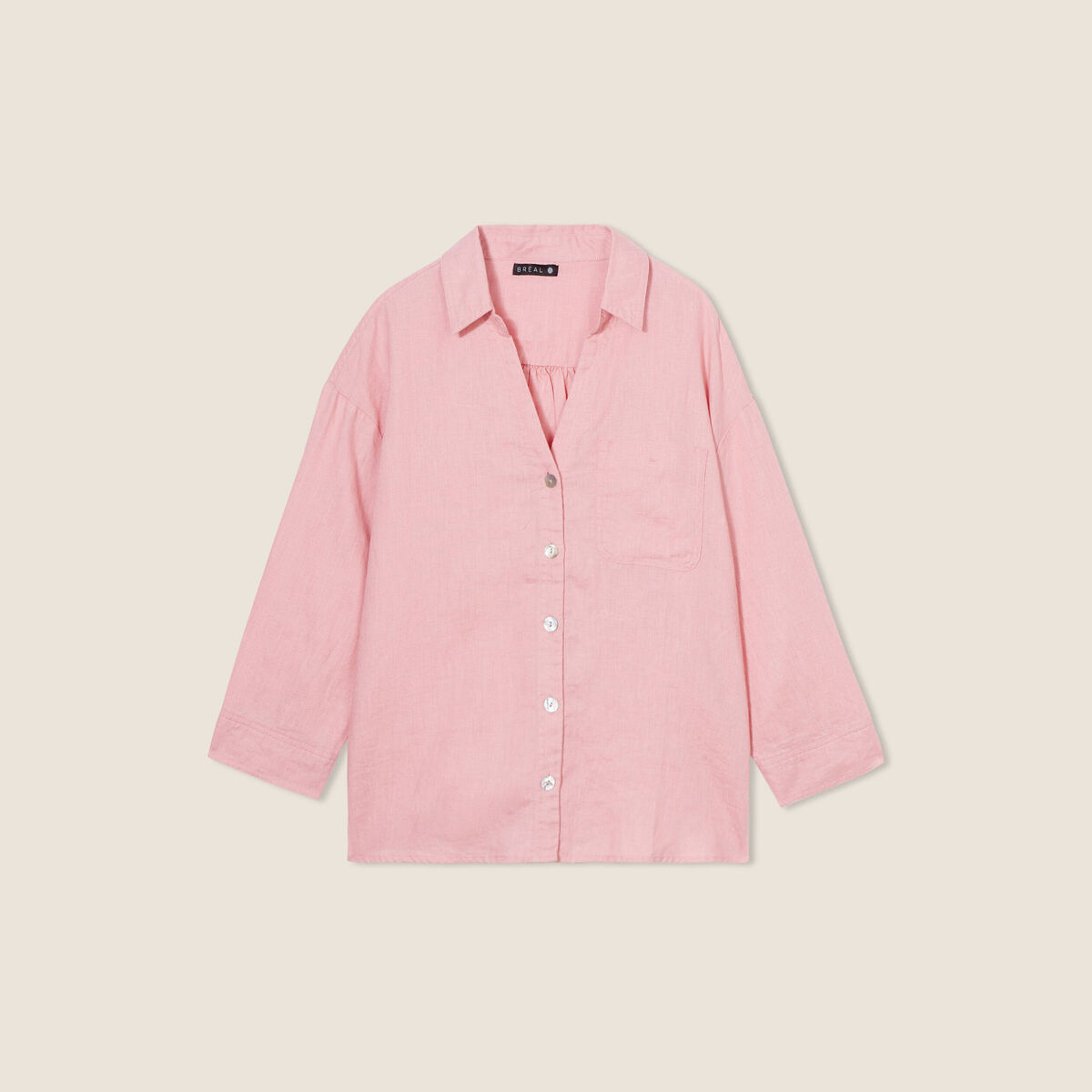 Chemise manches 3/4 vieux rose femme