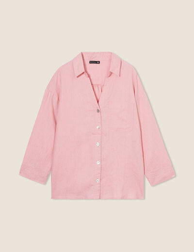 Chemise manches 3/4 vieux rose femme