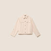 Chemise col chemise manches longues creme femme