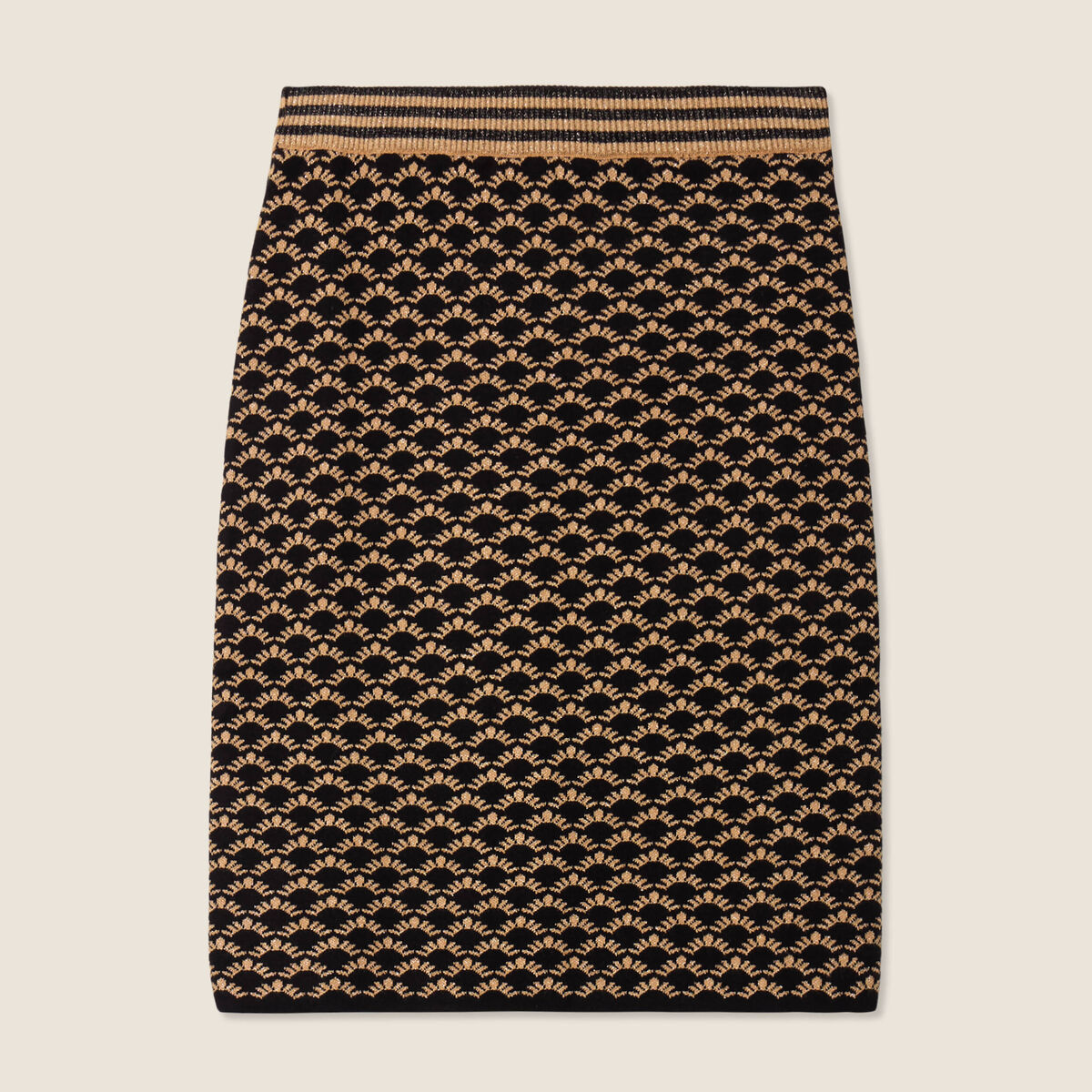 Jupe tricot ajustée noir femme