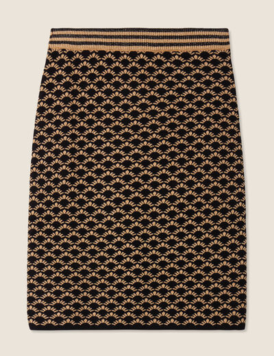 Jupe tricot ajustée noir femme