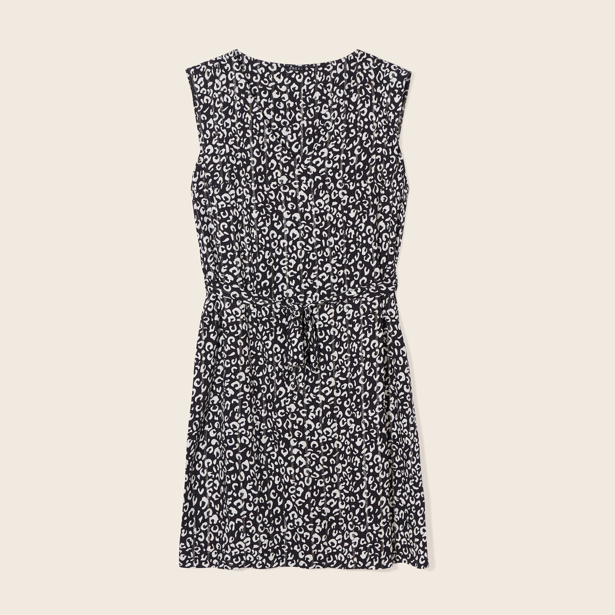 Robe droite ceinturée noir femme