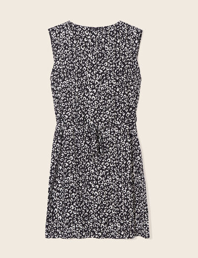 Robe droite ceinturée noir femme