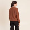 Pull col rond marron fonc&eacute; femme