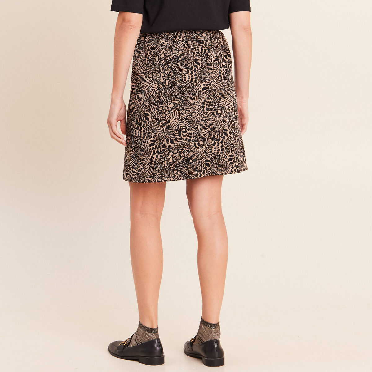 Jupe jacquard taille standard beige femme