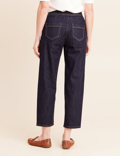 Jean coupe barrel 7/8&egrave;me denim brut femme