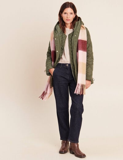 Doudoune doubl&eacute;e avec capuche vert kaki femme