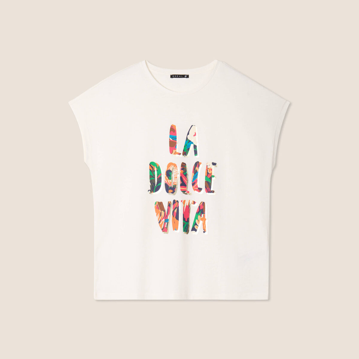 T-shirt manches courtes ecru femme
