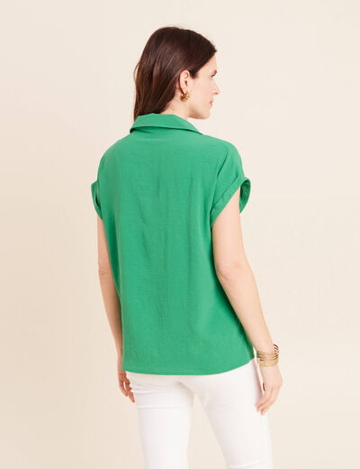 Blouse manches courtes vert menthe femme