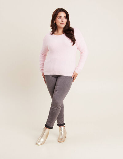 Pull manches longues rose femme