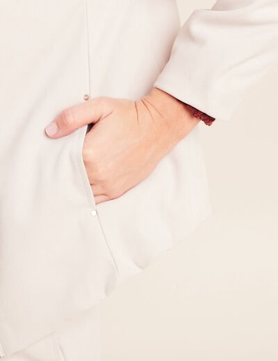 Veste zipp&eacute;e avec capuche sable femme