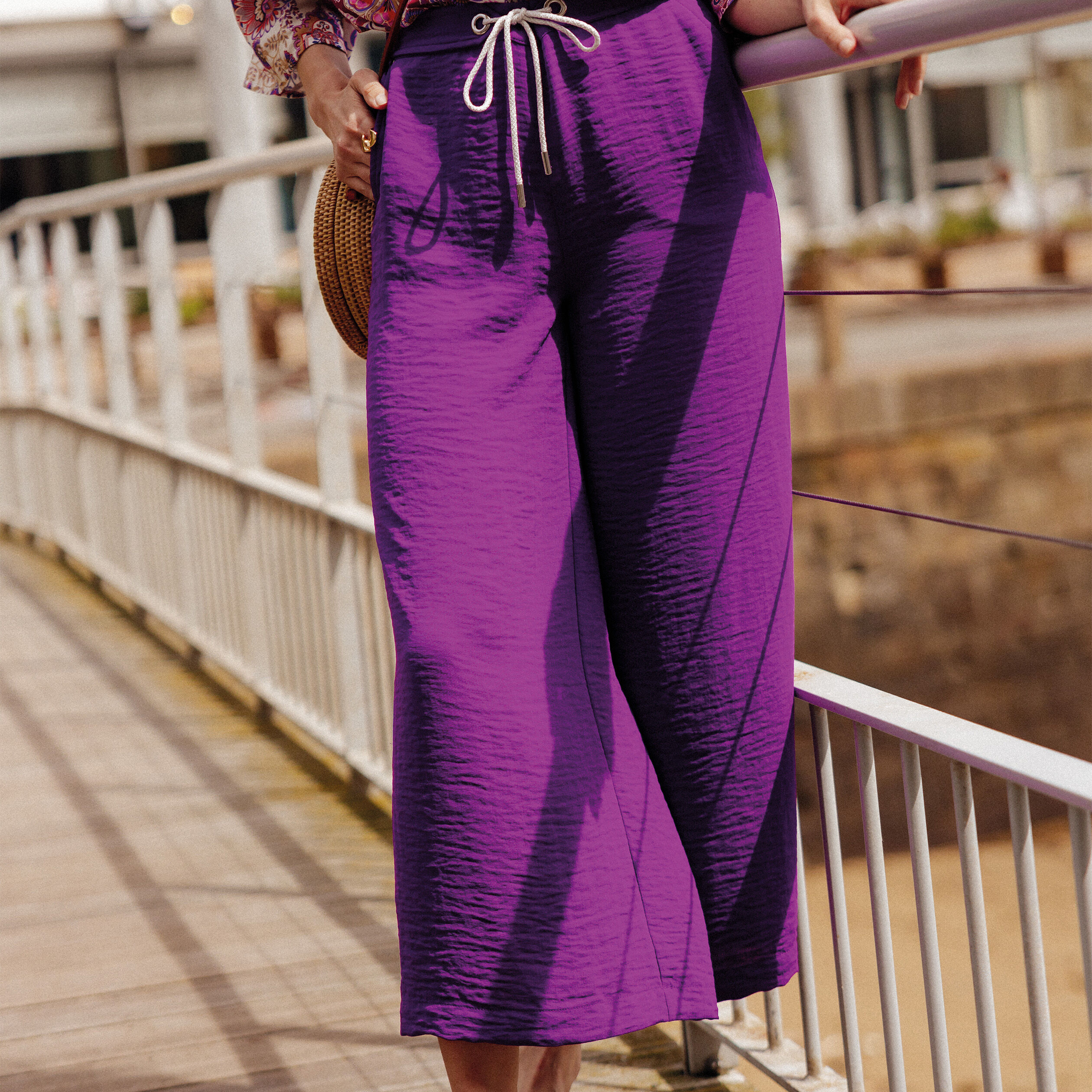 Pantalon deals femme violet