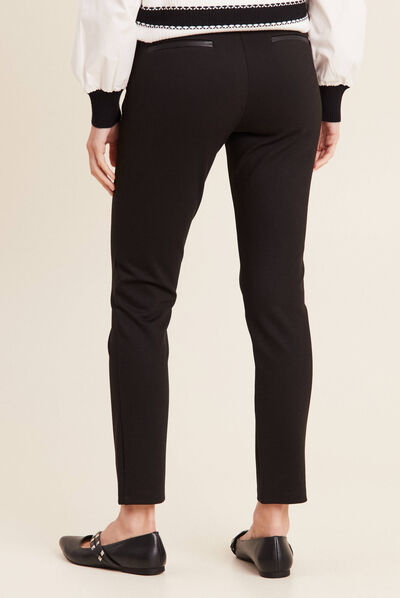 Pantalon tregging taille basculée noir femme
