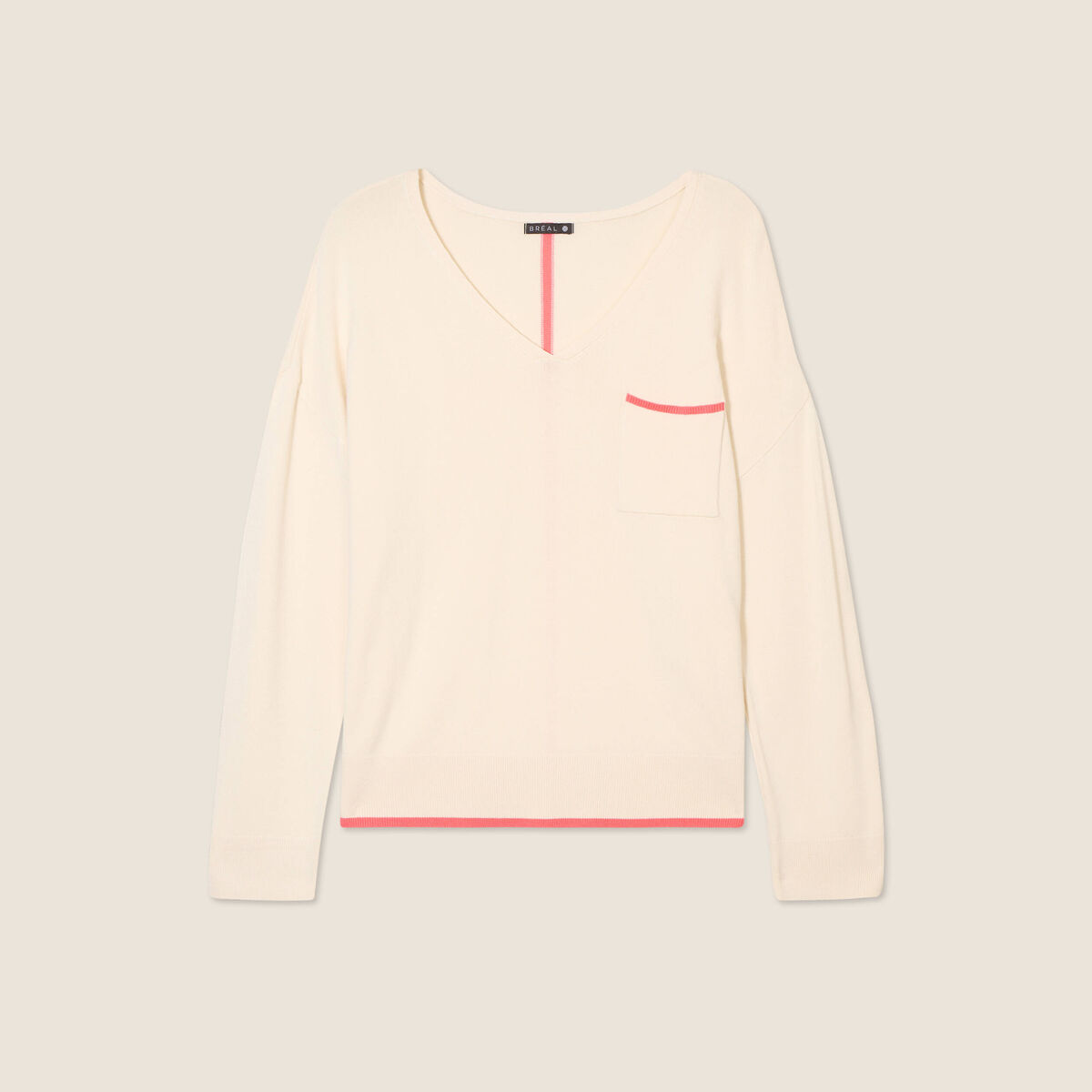 Pull manches longues ecru femme