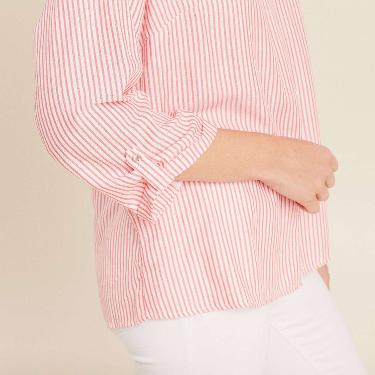 blouse fluide manches 3/4 rouge femme