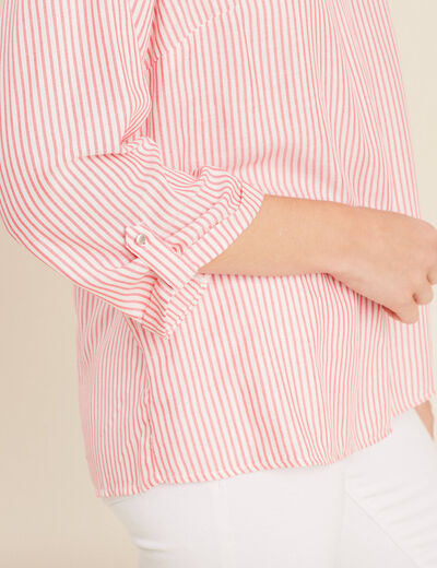 blouse fluide manches 3/4 rouge femme