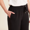 Pantalon large taille haute noir femme