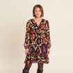 Robe &eacute;vas&eacute;e manches longues noir femme