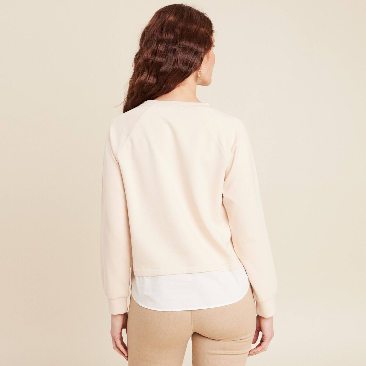 Sweat manches longues sable femme