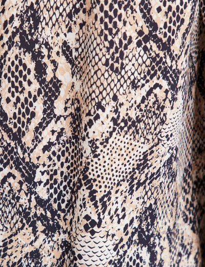 Blouse fluide manches longues beige femme