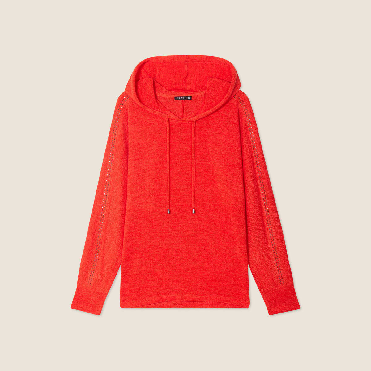 Sweat &agrave; capuche orange fonc&eacute; femme