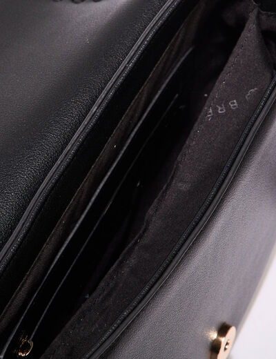 Sac besace perforé noir femme