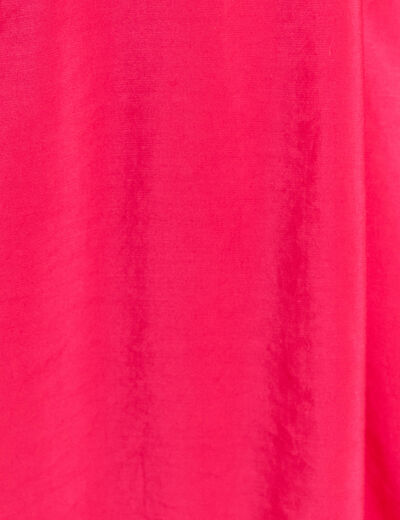 Robe &eacute;vas&eacute;e 3/4 sans manches ceinture rose fushia femme