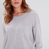 Pull manches longues gris clair femme