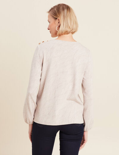 T-shirt manches longues beige femme
