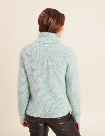 Pull droit manches longues vert pastel femme