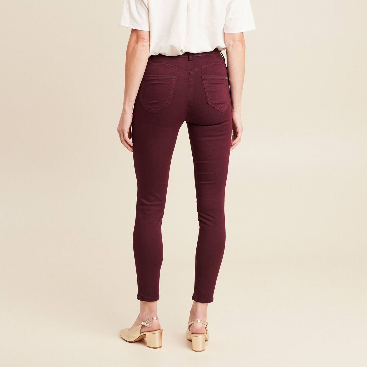 Pantalon magique Le L&eacute;ger coupe ajust&eacute;e bordeaux femme