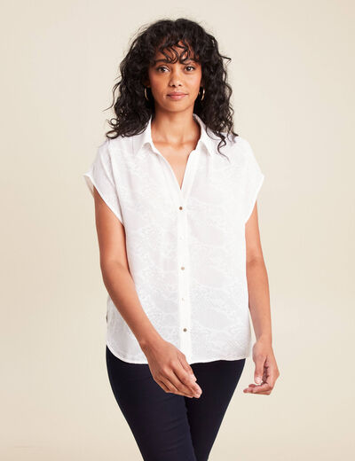 chemise manches courtes ecru femme