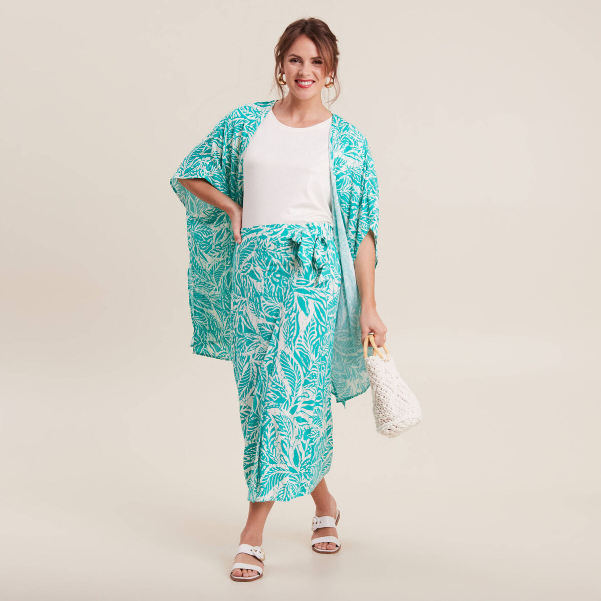 Jupe midi portefeuille satin vert émeraude femme