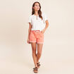Short droit taille &eacute;lastiqu&eacute;e orange fluo femme