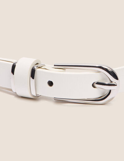 Ceinture fine détail chaîne ecru femme