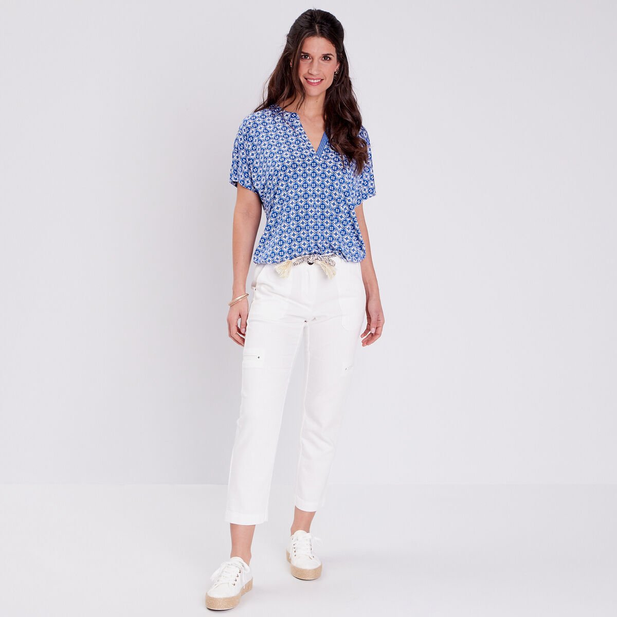 T-shirt à manches courtes bleu foncé femme