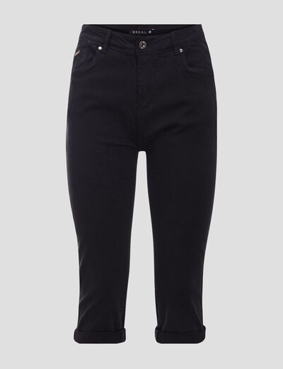 Pantacourt ajusté noir femme