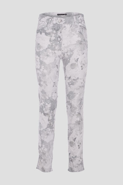 Pantalon léger imprimé magique vert clair femme