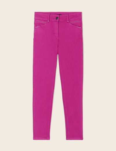 Pantalon ajusté taille haute violet femme