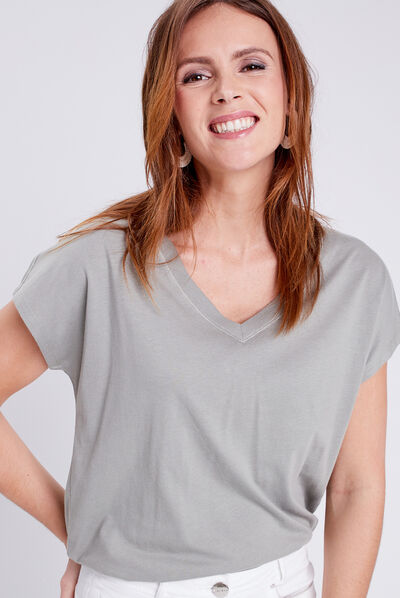 T-shirt manches courtes vert clair femme