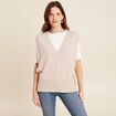 Pull sans manches creme femme