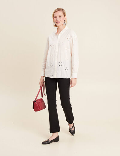 Chemise manches longues ecru femme