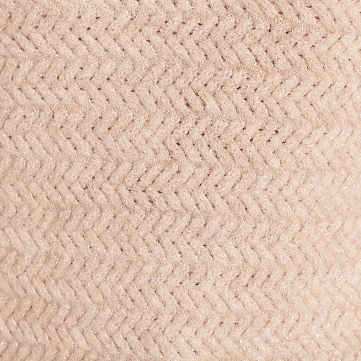 Pull col tunisien manches longues beige femme
