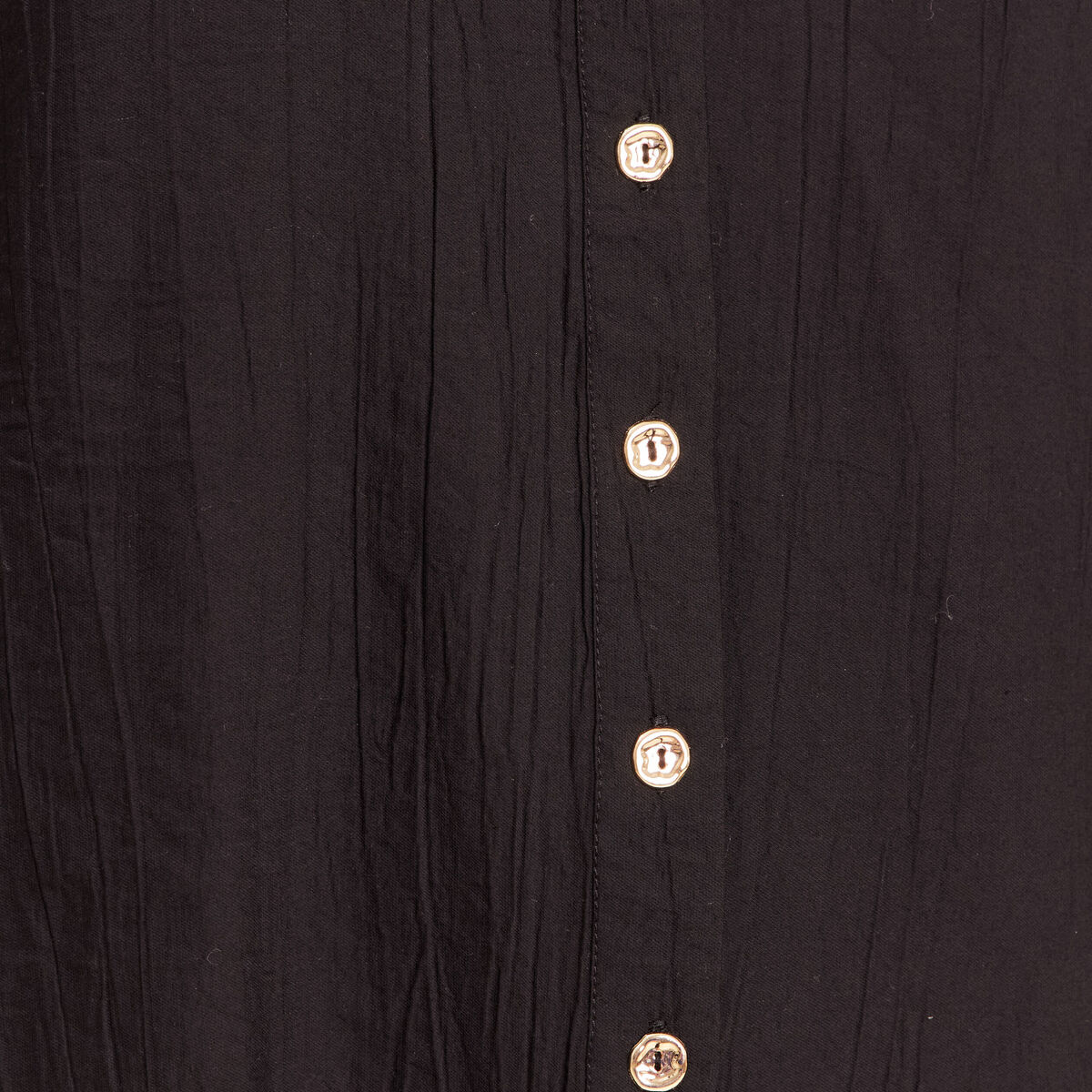 Chemise col chemise manches courtes noir femme